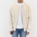 Cardigan homme en tricot avec col montant