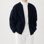 Cardigan homme en tricot avec col montant