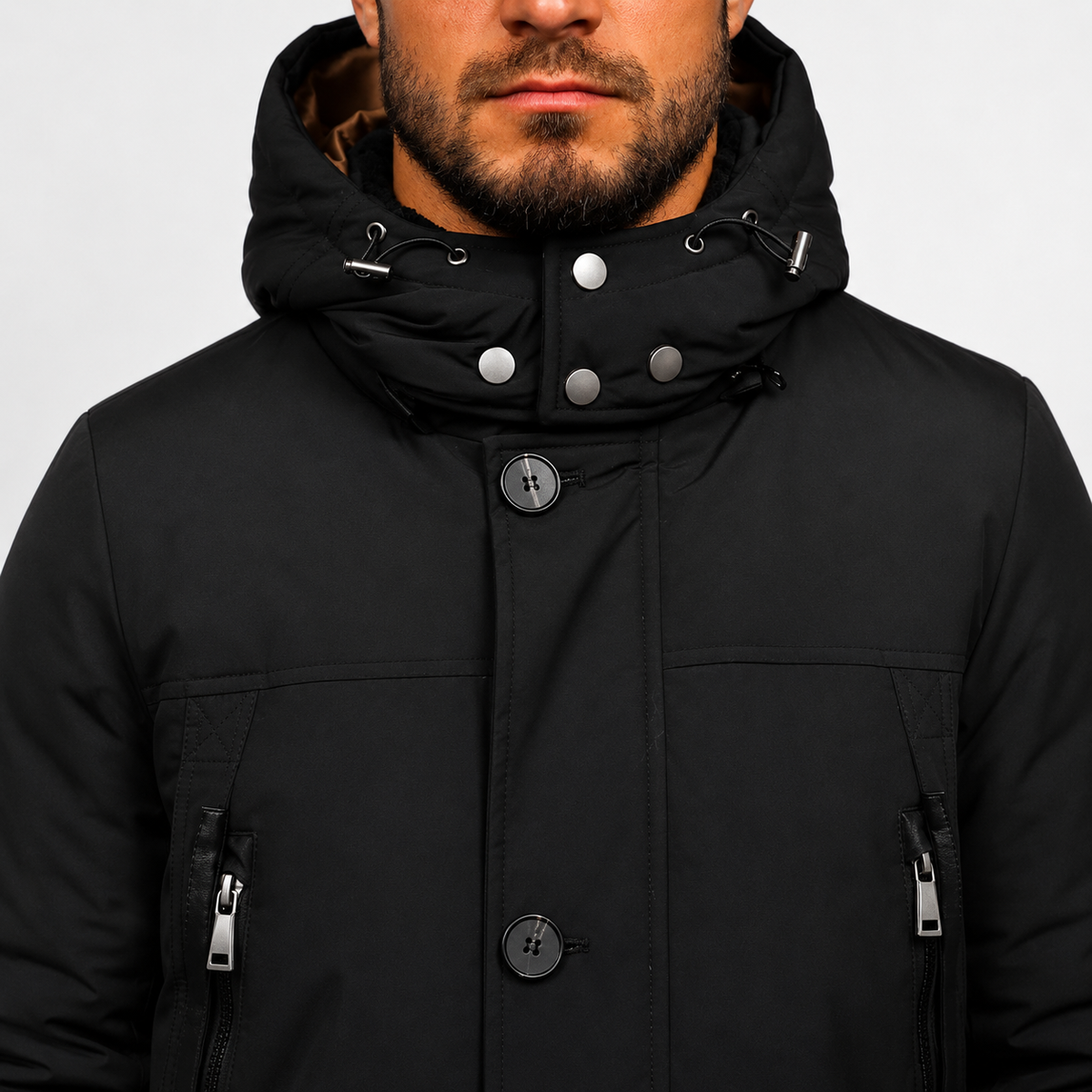 Parka d'hiver pour hommes doublée