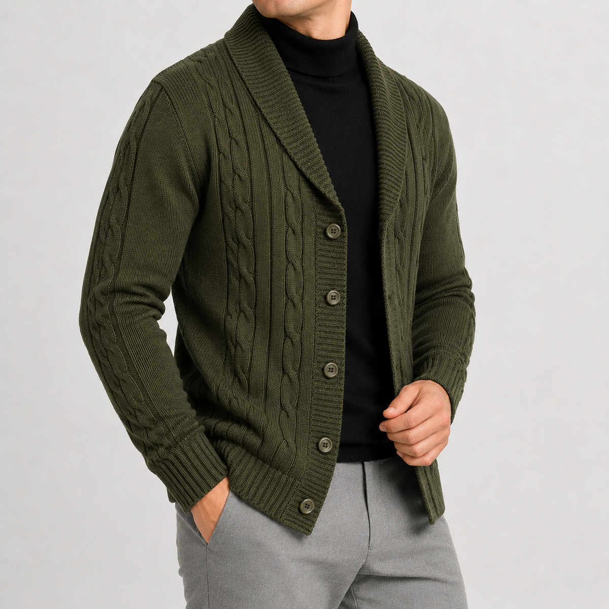 Herren Strickjacke Winter Warm mit Strickoptik und Leichtem Tragegefühl