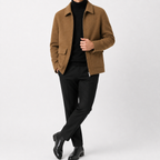 Cardigan homme en tricot avec col montant
