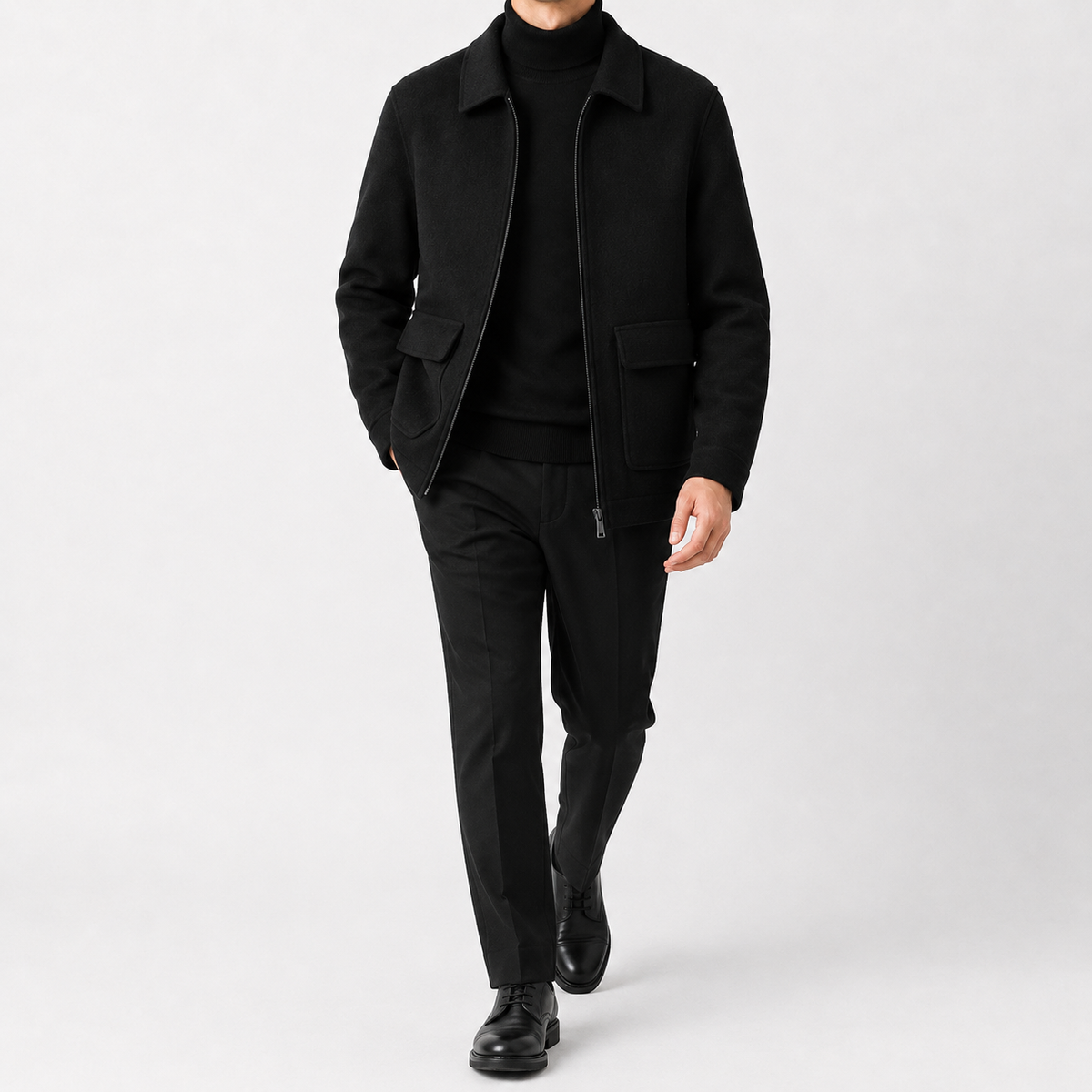 Herren Strickjacke mit Stehkragen