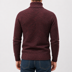 Pull en peluche pour homme avec fermeture éclair quart
