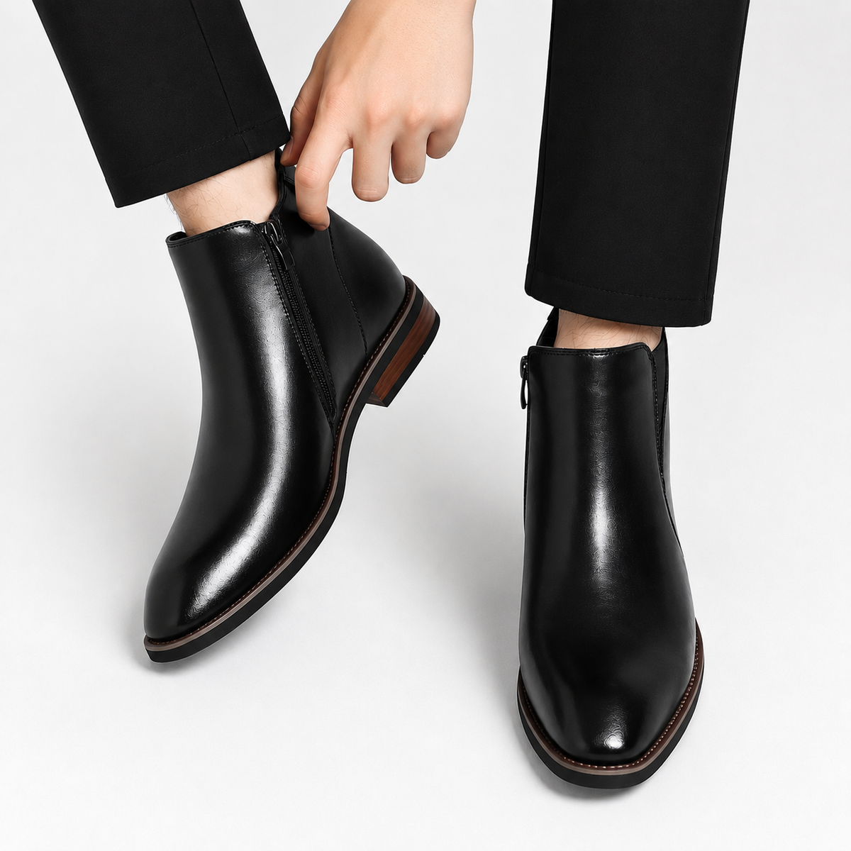 Herren Chelsea Boots aus Leder im Retro-Stil