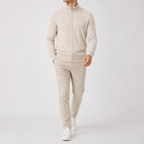 Cardigan homme en maille avec col montant, fermeture éclair et coupe décontractée