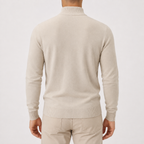 Cardigan homme en maille avec col montant, fermeture éclair et coupe décontractée