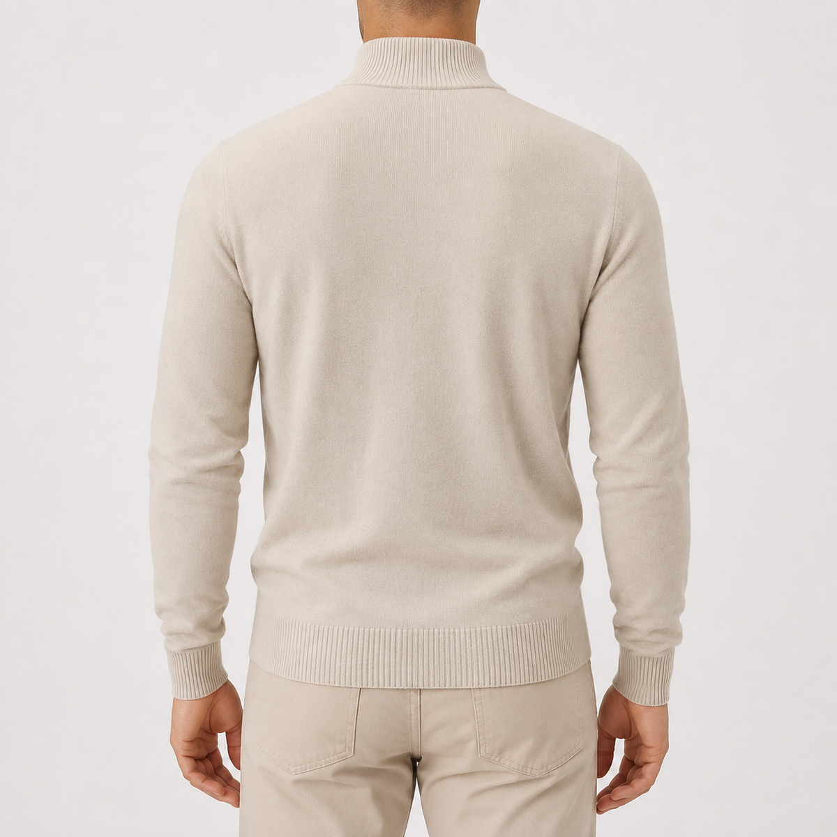 Herren Strickjacke mit Stehkragen Reißverschluss und Relaxed Fit