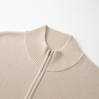 Cardigan homme en maille avec col montant, fermeture éclair et coupe décontractée