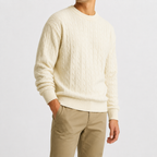 Pull en tricot pour homme avec motif torsadé