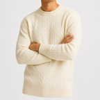 Pull en tricot pour homme avec motif torsadé