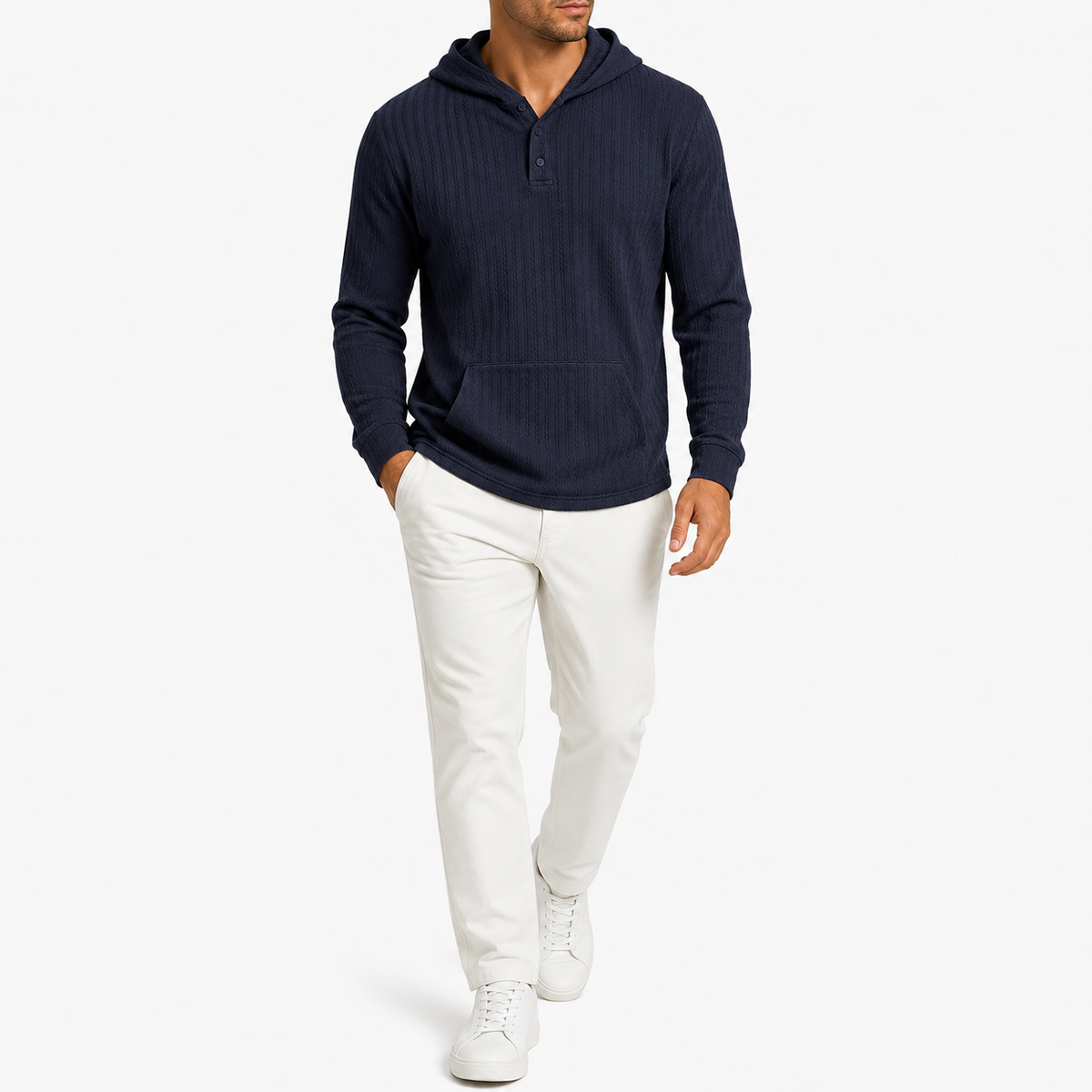 Herren Kapuzenpullover mit Struktur