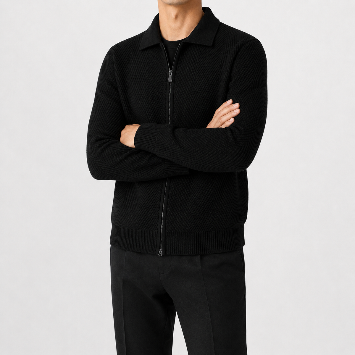Herren Strickjacke mit Reißverschluss