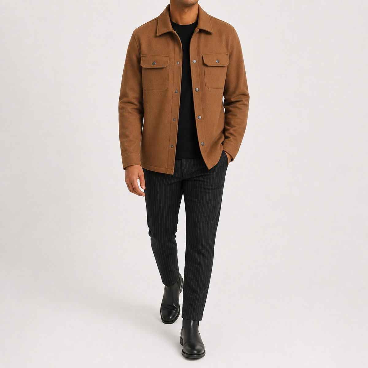 Heren Overshirt met Knopenlijst