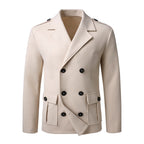 Manteau d'hiver homme croisé slim fit chaud et élégant
