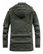 Veste d'hiver matelassée pour hommes avec capuche amovible