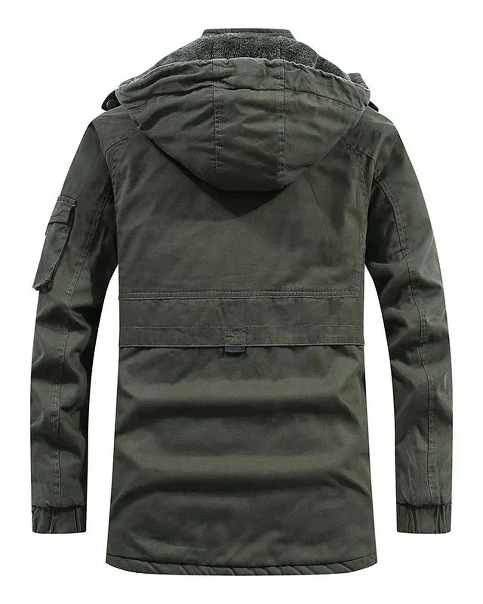 Veste d'hiver matelassée pour hommes avec capuche amovible