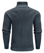 Heren Gestructureerde Half Zip Gebreide Trui