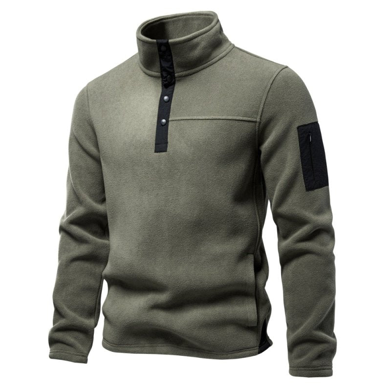 Herren Fleecepullover mit hohem Kragen