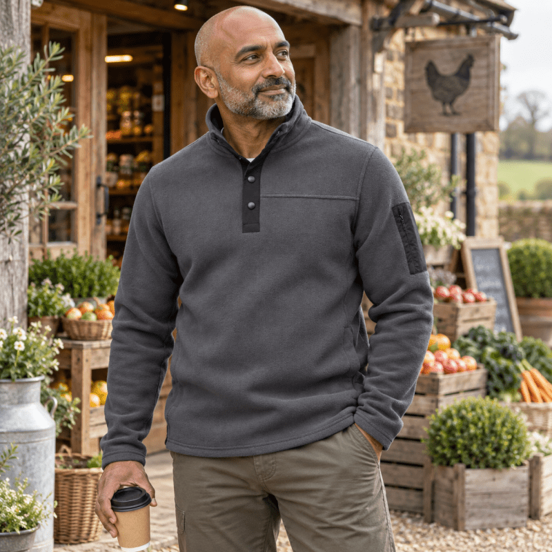 Herren Fleecepullover mit hohem Kragen