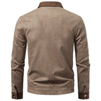 Veste homme en taupe avec col contrastant