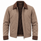 Veste homme en taupe avec col contrastant