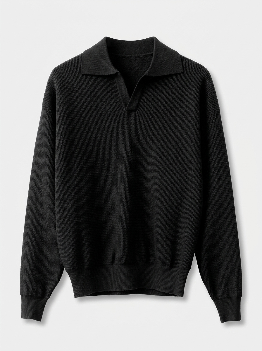 Herren Pullover Langarm Slim Fit Leicht und Bequem