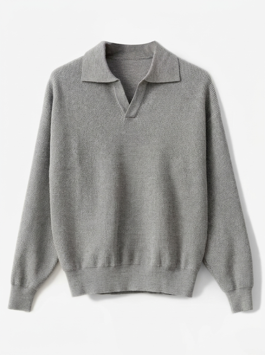 Herren Pullover Langarm Slim Fit Leicht und Bequem