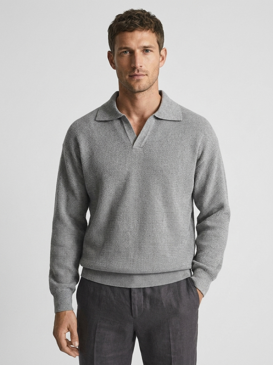 Herren Pullover Langarm Slim Fit Leicht und Bequem