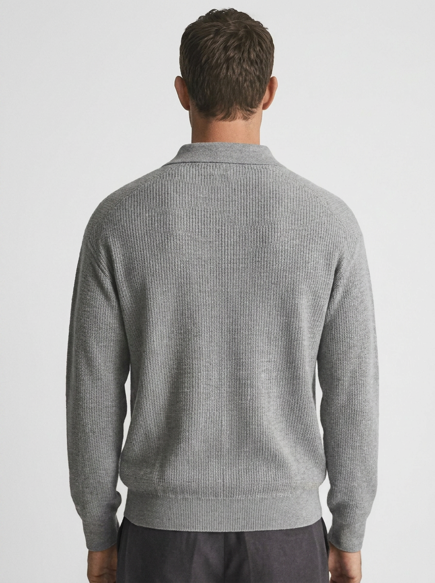 Herren Pullover Langarm Slim Fit Leicht und Bequem
