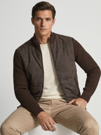 Veste-pull homme avec col montant
