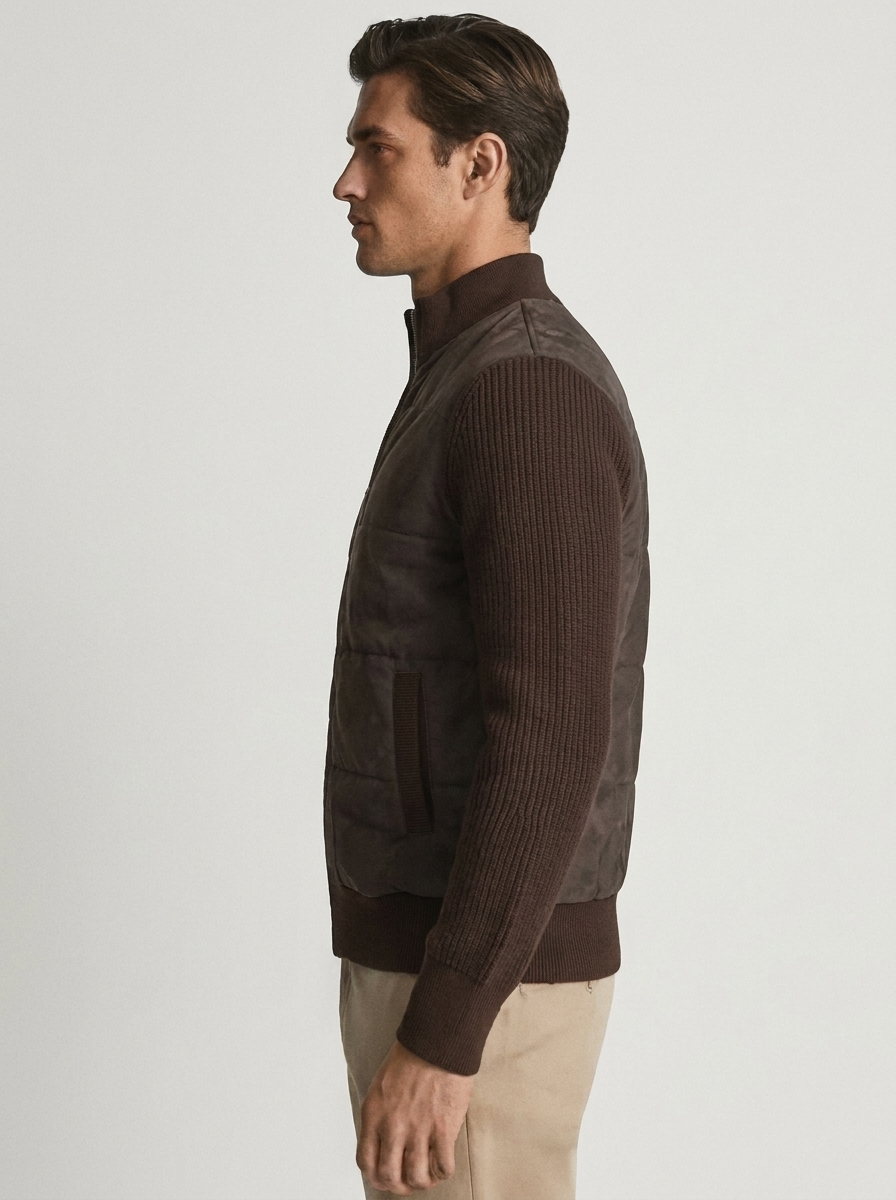 Herren Pulloverjacke mit Stehkrag