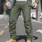 Pantalon cargo tactique extensible étanche pour hommes en vert armée