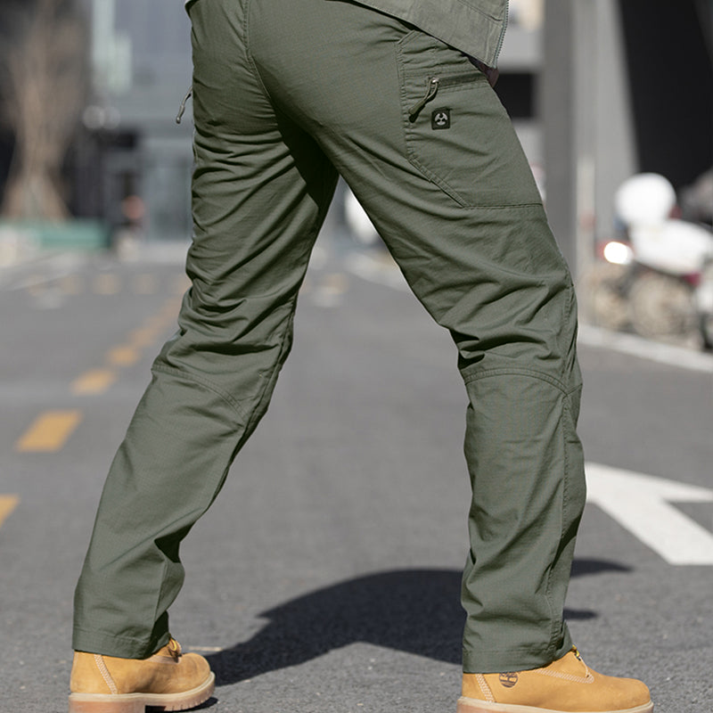 Pantalon cargo tactique extensible étanche pour hommes en vert armée