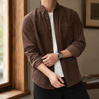 Rückansicht des strukturierten Overshirts für Herren