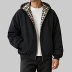 Herren Wendejacke mit Kapuze und Karomuster
