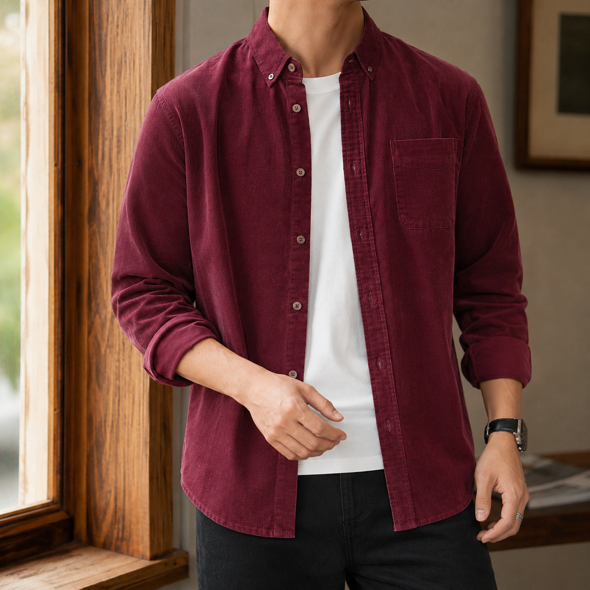 Herren Overshirt mit Struktur und lockerer Passform