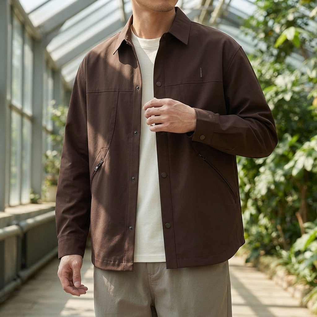 Veste utilitaire homme avec poches zippées et boutons-pression