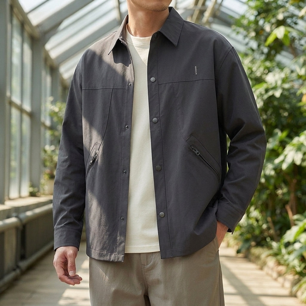 Veste utilitaire homme avec poches zippées et boutons-pression