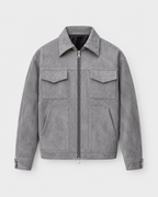Herren Jacke in Wildlederoptik mit Reissverschluss