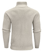 Heren Gestructureerde Half Zip Gebreide Trui