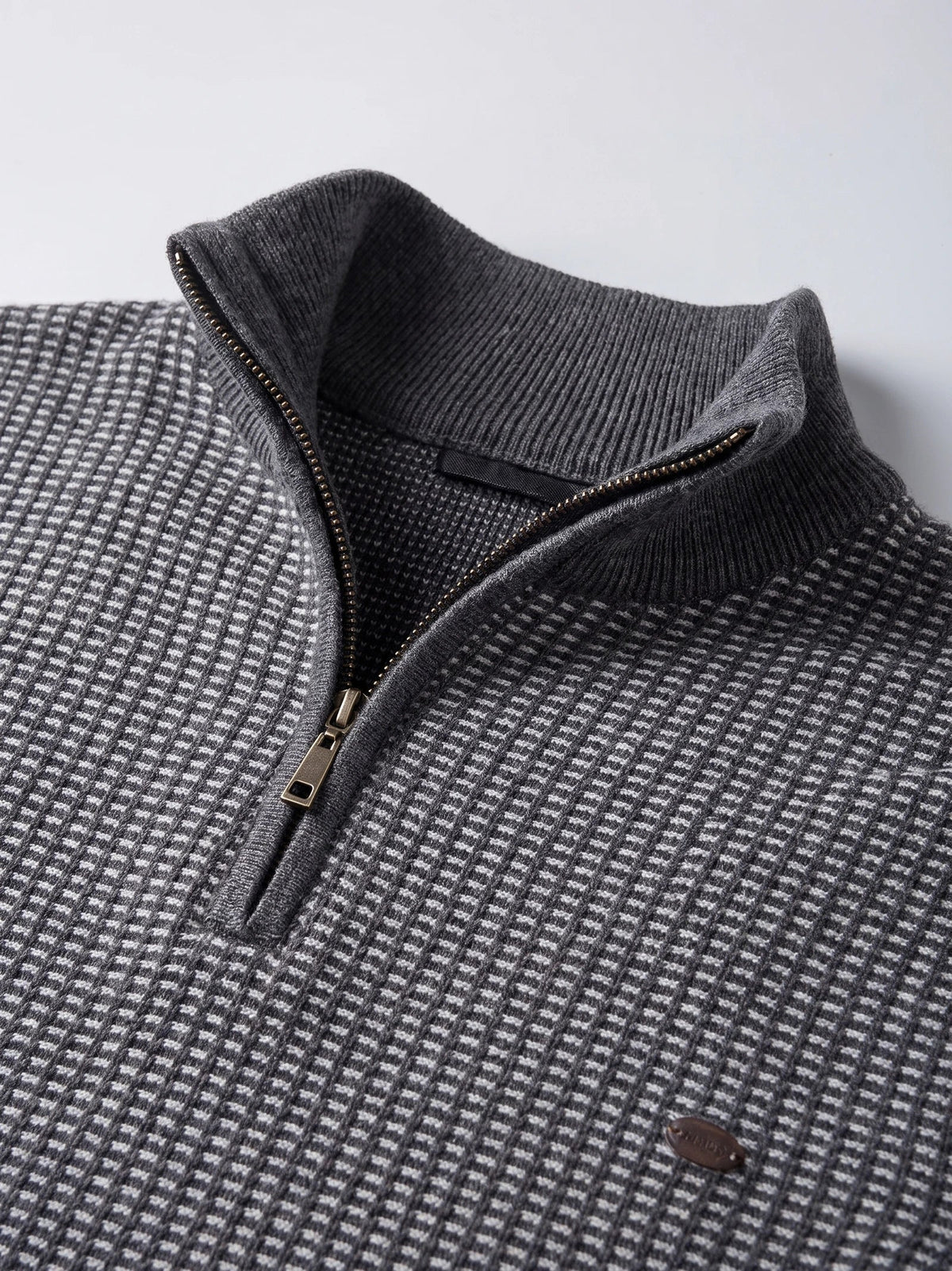 Herren Baumwollpullover mit Streifen und Quarter Zip