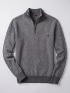 Heren katoenen trui met strepen en kwartrits