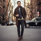 Manteau en laine pour homme Manteau classique avec patte de boutonnage