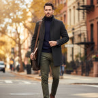 Manteau en laine pour homme Manteau classique avec patte de boutonnage