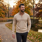 Herren Half Zip Pullover mit Streifen und Stehkragen
