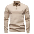 Herren Half Zip Pullover mit Streifen und Stehkragen