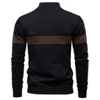 Herren Half Zip Pullover mit Streifen und Stehkragen