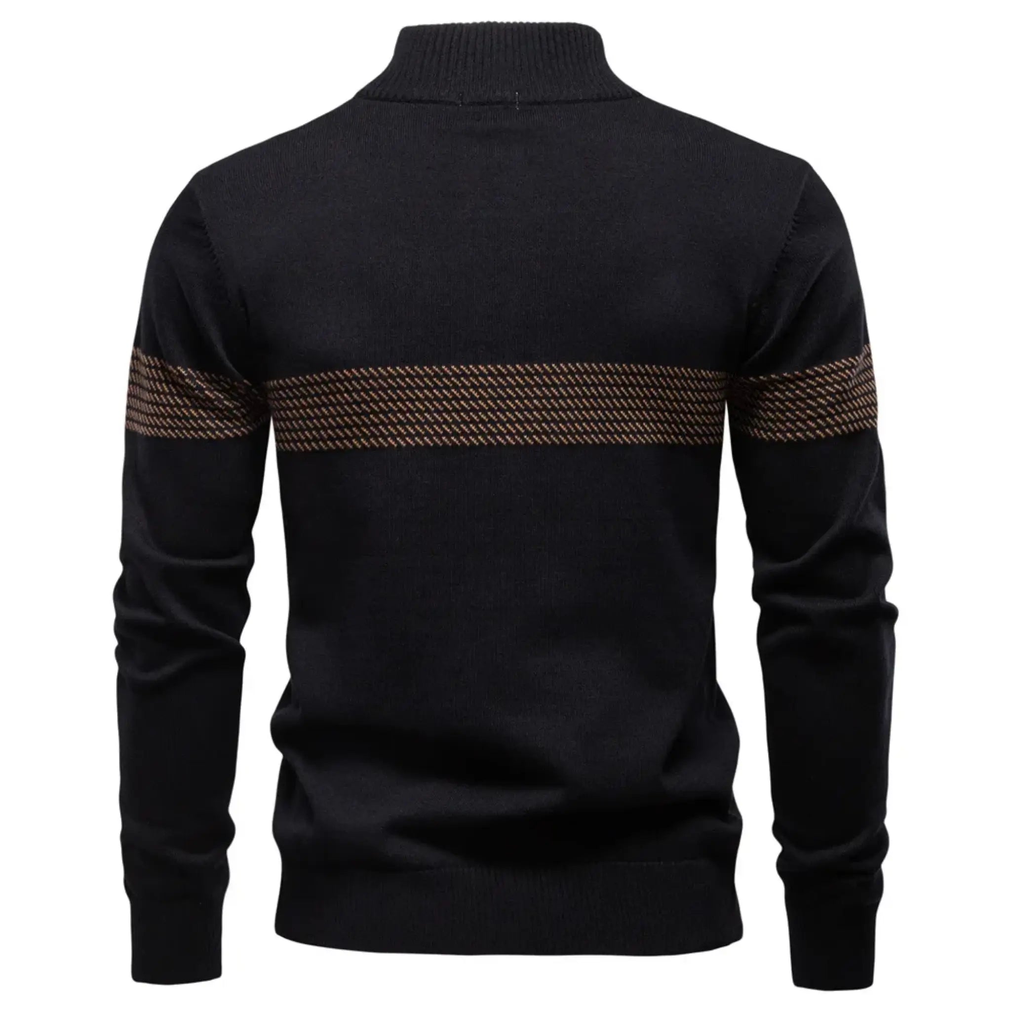 Herren Half Zip Pullover mit Streifen und Stehkragen