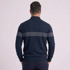Herren Half Zip Pullover mit Streifen und Stehkragen