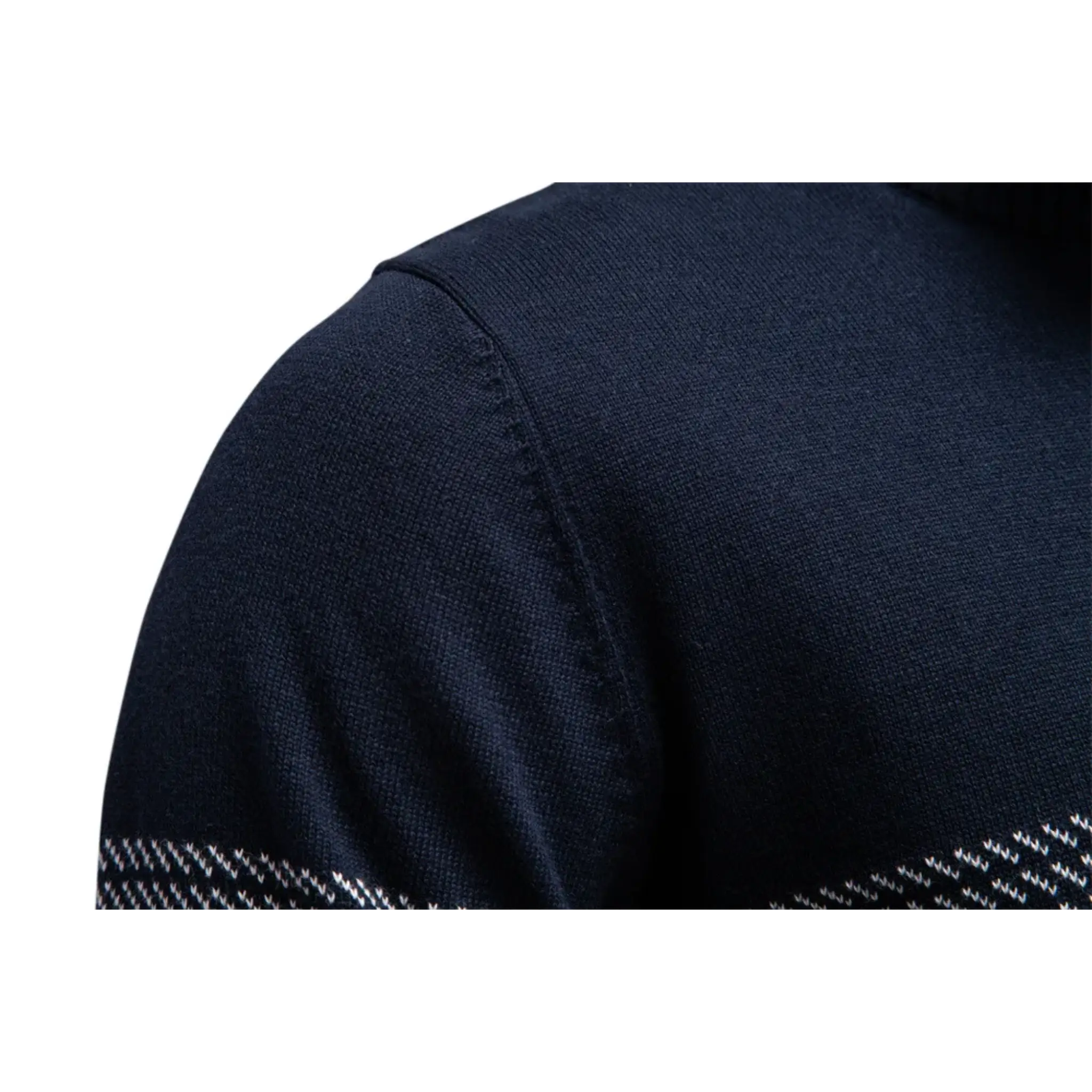 Herren Half Zip Pullover mit Streifen und Stehkragen